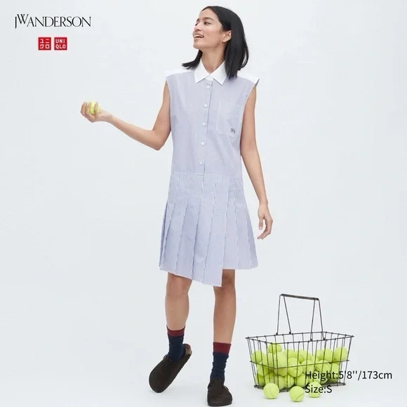 Uniqlo x JW Anderson dress sleeveless shirt dressacademia polished old money L